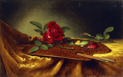 Roser på en palett, 1880-tallet av Martin Johnson Heade