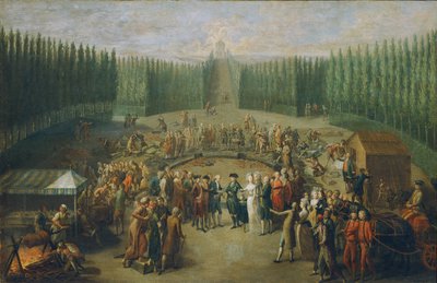 Legger grunnsteinen til Temple of Concordia i Laxenburg av Martin Knoller