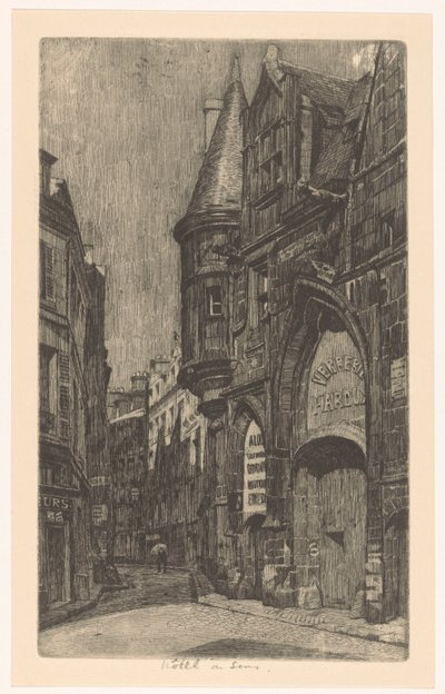 Gateutsikt med Hôtel de Sens i Paris av Martin Monnickendam