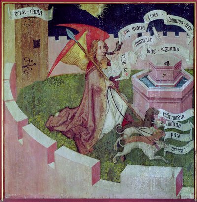 Dominikanernes altertavle: The Mystical Hunt, ca. 1470-80 (se også 67723) av Martin Schongauer