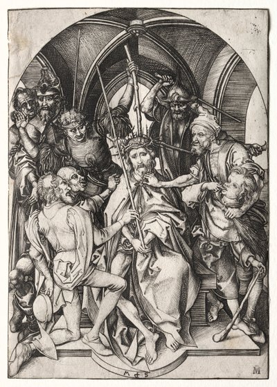 Kristus kronet med torner. av Martin Schongauer