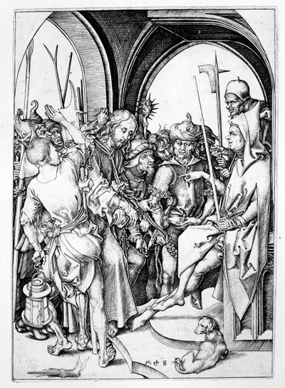 Kristus før Annas (gravering) av Martin Schongauer