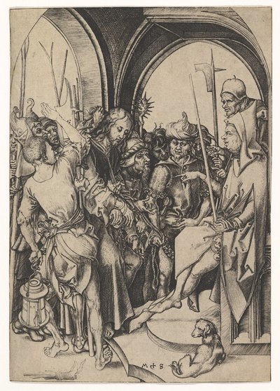 Kristus før Annas, ca. 1435-1491. av Martin Schongauer