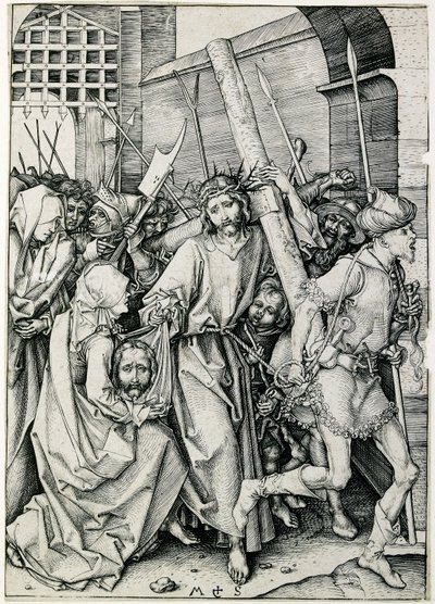 Kristus bærer korset, sent på 1400-tallet av Martin Schongauer