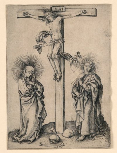 Kristus på korset med Maria og Johannes av Martin Schongauer