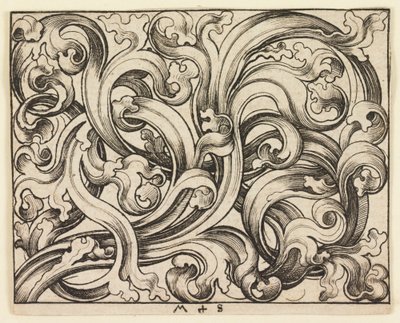 Horisontalt fyll på en lys bakgrunn (horisontalt ornament) av Martin Schongauer