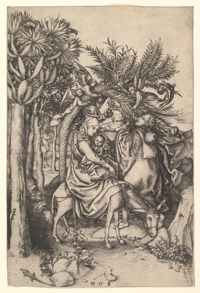Hvil på flyturen til Egypt, ca. 1435-1491. av Martin Schongauer