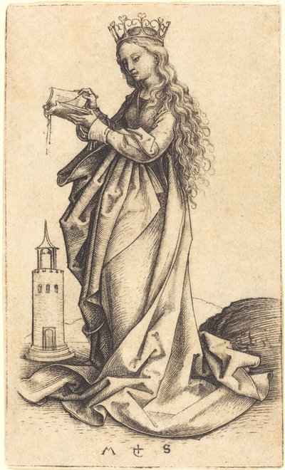 Den hellige Barbara av Martin Schongauer