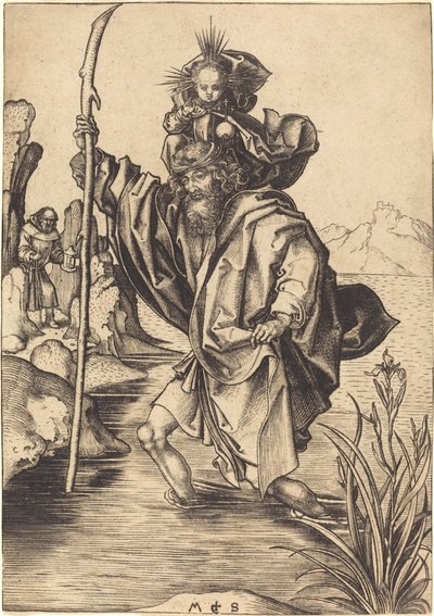 Den hellige Christopher av Martin Schongauer