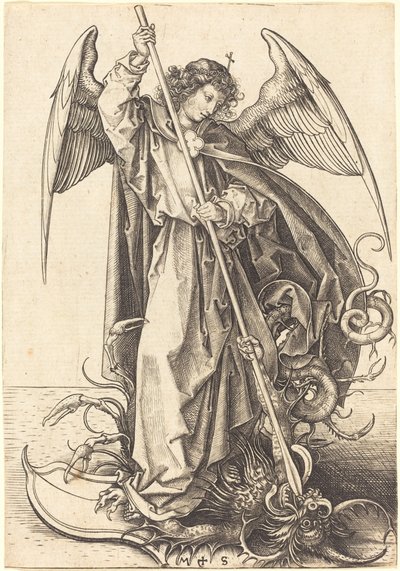 Saint Michael dreper dragen av Martin Schongauer