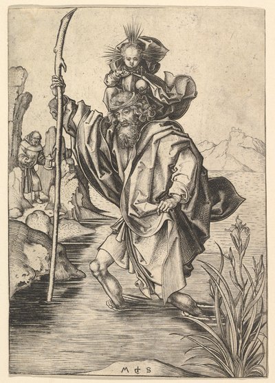 St. Christopher, ca. 1435-1491. av Martin Schongauer