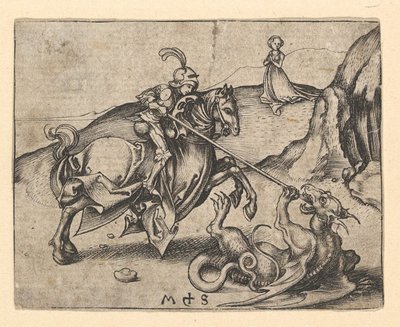 St. George Slaying the Dragon, ca. 1435-1491. av Martin Schongauer