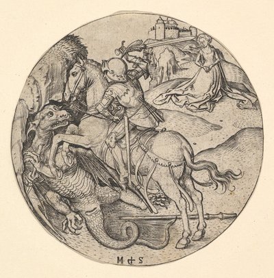 St. George Slaying the Dragon, ca. 1435-1491. av Martin Schongauer