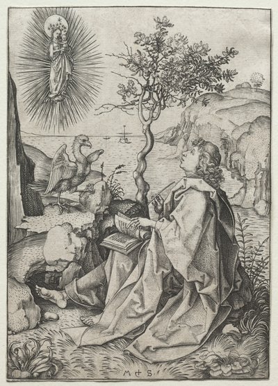 St. Johannes evangelisten på øya Patmos av Martin Schongauer