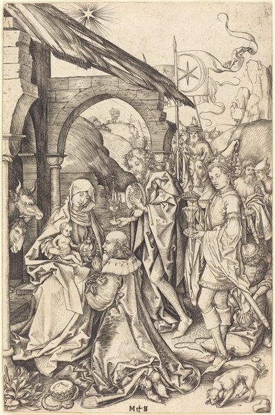 Tilbedelsen av magiene av Martin Schongauer