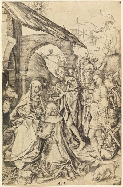 Tilbedelsen av magiene av Martin Schongauer