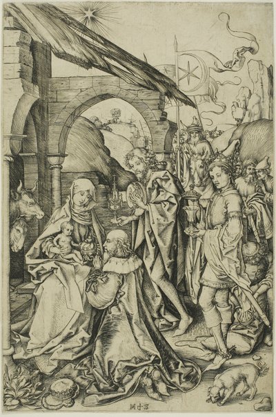The Adoration of the Magi, fra The Life of Christ av Martin Schongauer