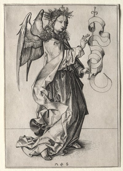 Bebudelsens engel. av Martin Schongauer
