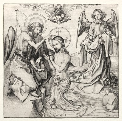 Kristi dåp i Jordan, ca. 1480-90. av Martin Schongauer