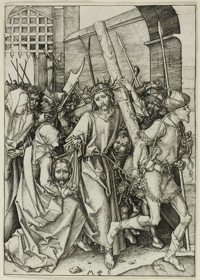 The Bearing of the Cross, fra The Passion av Martin Schongauer