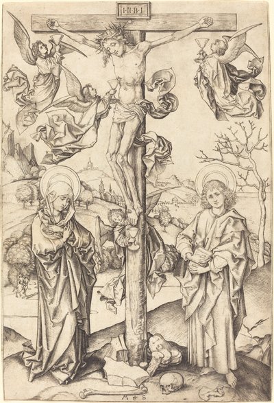 Korsfestelsen med fire engler av Martin Schongauer