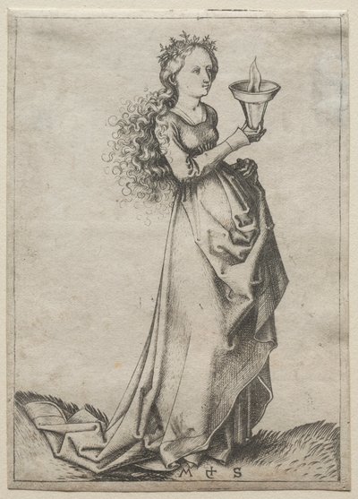 Den første vise jomfru. av Martin Schongauer