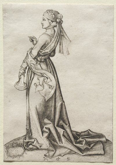 Den første av de tåpelige jomfruer av Martin Schongauer
