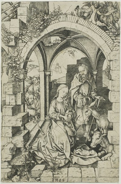 The Nativity, fra Life of the Virgin av Martin Schongauer