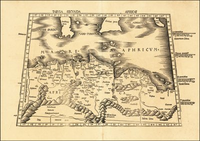 1513 Ptolemaios#39; andre afrikanske kart av Martin Waldseemüller av Martin Waldseemuller