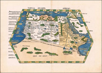 1513 Ptolemaios#39; fjerde afrikanske kart av Martin Waldseemüller av Martin Waldseemuller