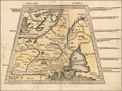 Kart over Baltikum, Skandinavia, Polen og Øst-Europa fra 1513 av Martin Waldseemüller av Martin Waldseemuller