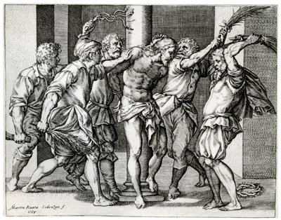 The Scourging of Christ, 1568, 1937 av Martino Rota