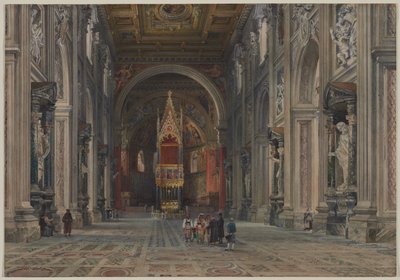 Interiøret til San Giovanni i Laterano, Roma, ca. 1896. av Martino del Don