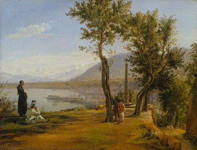 Figures at a Shrine, A Port Beyond (olje på lerret) av Martinus Rorbye