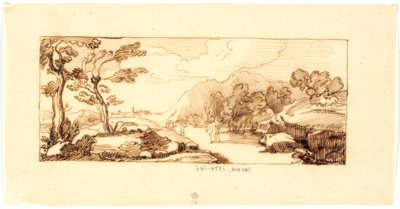 Landschaft mit biblischem Motiv av Martinus Rørbye