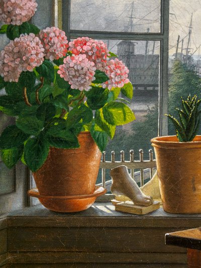 Utsikt foran kunstnerens vindu, detalj av Martinus Rorbye