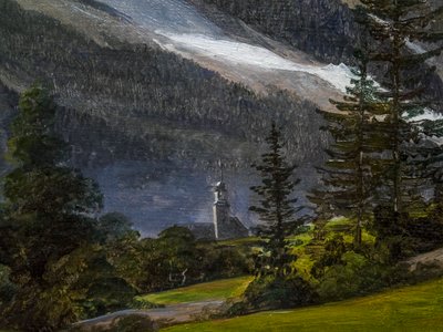 Utsikt over Chamonix og Mont Blanc av Martinus Rorbye