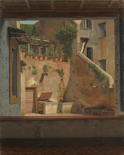 En gårdsplass i Roma. Kopi etter Eckersberg av Martinus Rørbye