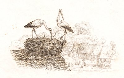 Illustrasjon til "Halv hundre fabler for barn" av Hey av Martinus Rørbye