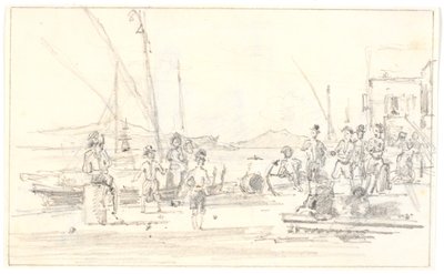 En del av havnen i Palermo av Martinus Rørbye