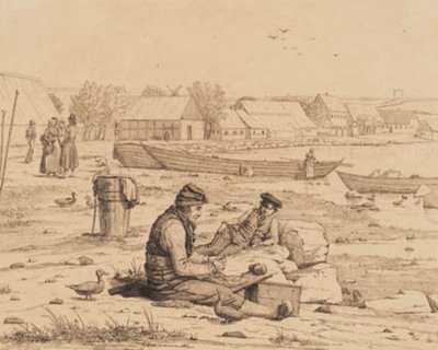 Strandgaden i Thisted. 1830 av Martinus Rørbye