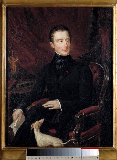 Portrett av den franske poeten Alphonse de Lamartine (1790-1869) Maleri av Marianne Lamartine (1800-tallet). Paris. Romantisk livsmuseum av Mary Ann Elisa Lamartine