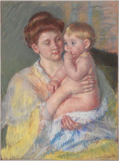 Baby John med pekefingeren i munnen av Mary Cassatt