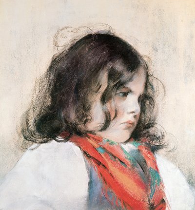 Head of a Child (pastell på papir) av Mary Cassatt