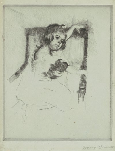 Knele i en lenestol av Mary Cassatt