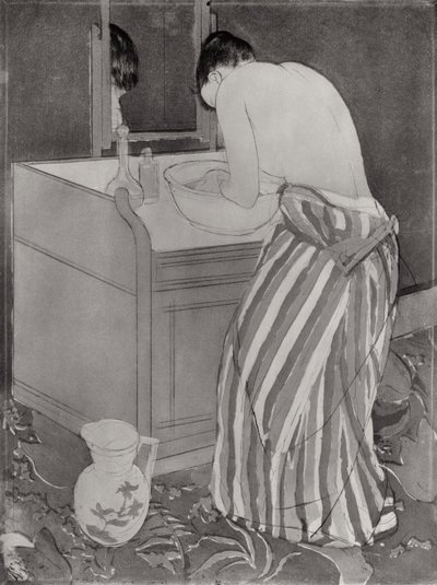La Toilette, 1891 (tørrpunkt og kjent på papir) av Mary Cassatt