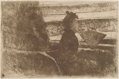 Dame i svart, i en Loge, mot høyre av Mary Cassatt