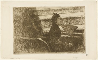 Dame i svart, i en Loge, mot høyre av Mary Cassatt