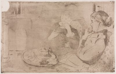 Lydia og hennes mor på Tea, ca. 1880. av Mary Cassatt
