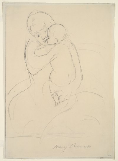 Mors kjærtegn, 1921 av Mary Cassatt